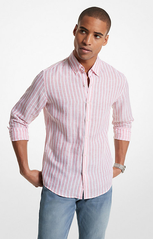 Chemise - STRIPED LINEN BLEND