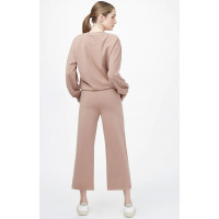 Pantalons - FRENCH TERRY CROPPED WIDE LEG