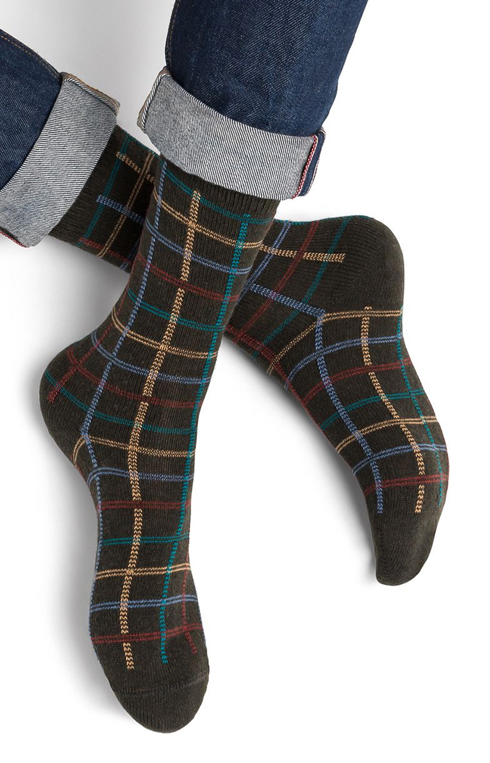 4 plis Bas chaussette en laine ; couleur 50g 407 ocean-color 