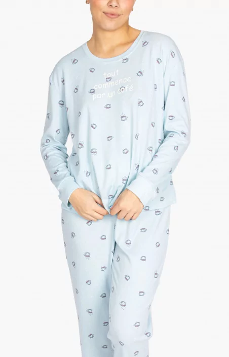 Pyjama à pantalon long - TOUT COMMENCE PAR UN CAFÉ